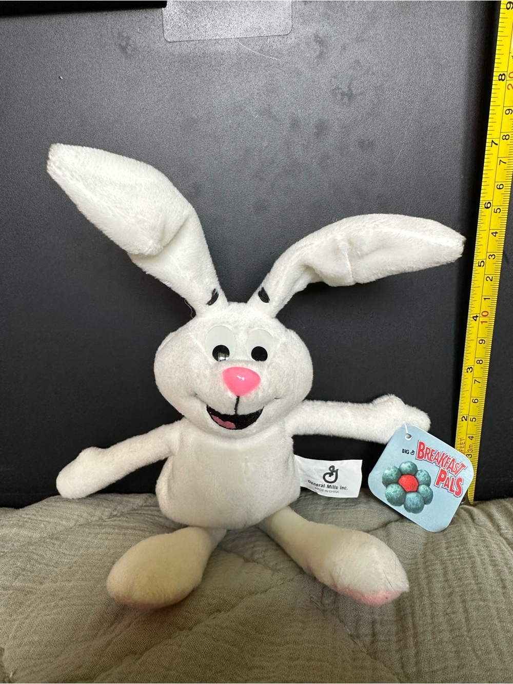 Vintage General Mills White TRIX RABBIT White Bunny Plush Bean Bag Toy